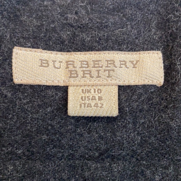 BURBERRY Brit Grey Wool Mini Skirt High Waisted Belter Paper Bag Wooled Pocket L - Picture 6 of 10